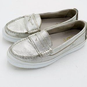 Cole Haan Pinch Maine Classic Grand Weekender Penny Loafers Womens 5 Silver Shoe